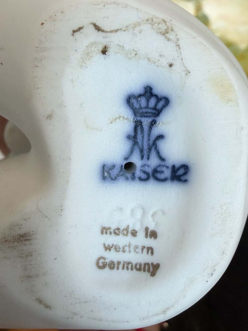 AK Kaiser West Germany Bisque Porcelain Sitting Nude Female Flute Player #385